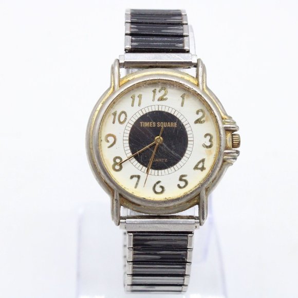 Vintage Time Square Watch Men Silver Tone Classic Retro Stainless Steel - Picture 1 of 8